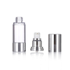 SG303 15 30 50ml Liquid Foundation Airless Bottle with Silver Aluminum Edges/Clear Body