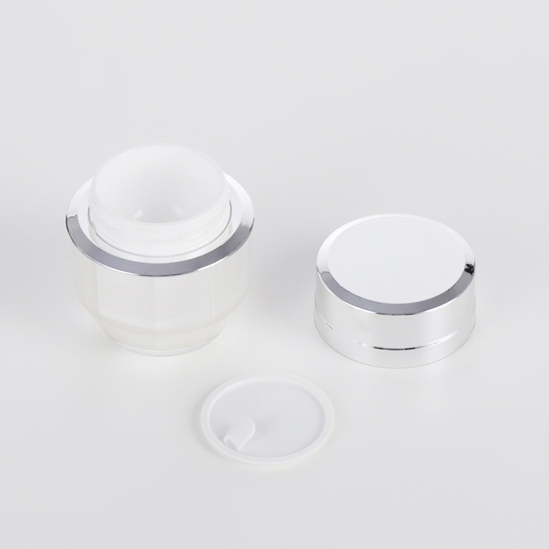 SJG205 Pearl White 15g 30g 50g High End Eco Friendly Skincare Jars Packaging Manufacturer